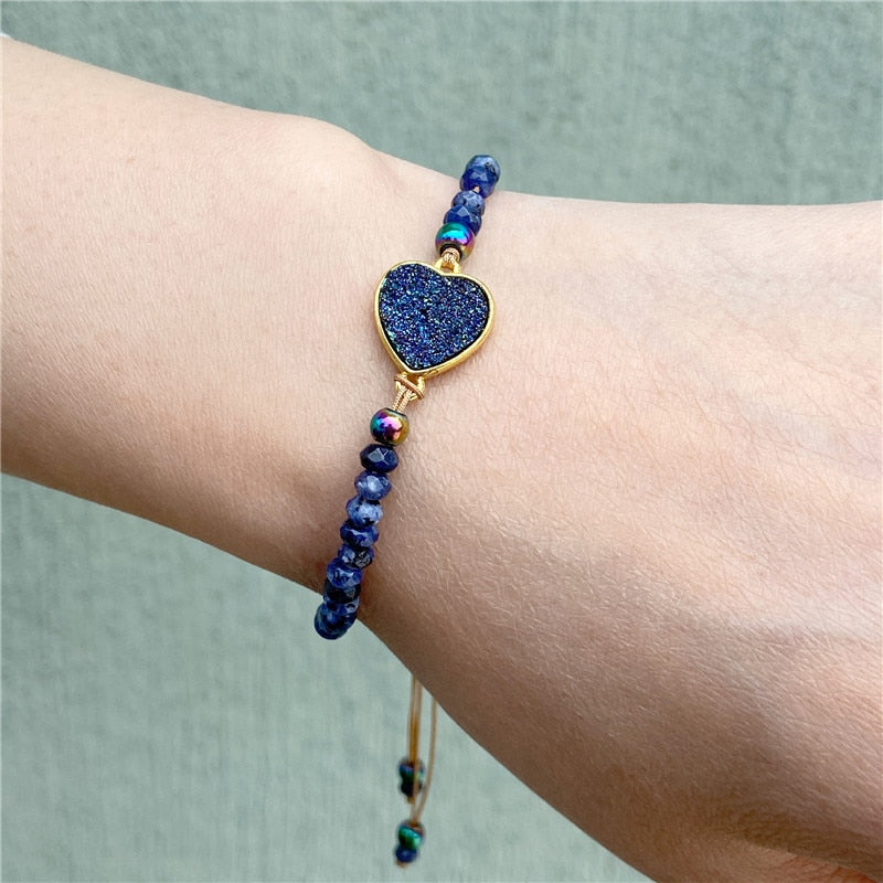 Pulseira de Quartzo Feminina Azul