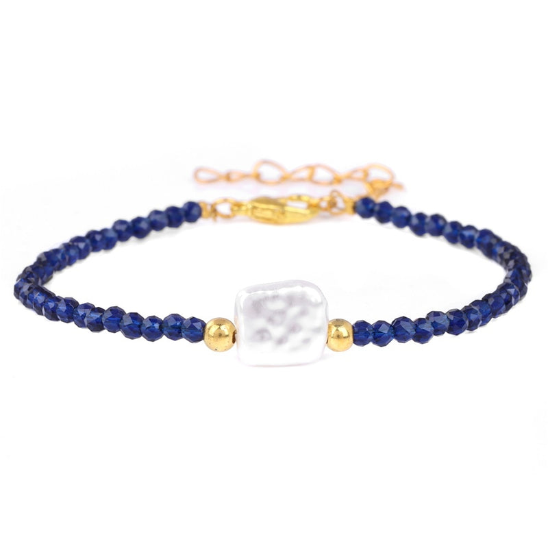 Pulseira de Quartzo Feminina Azul