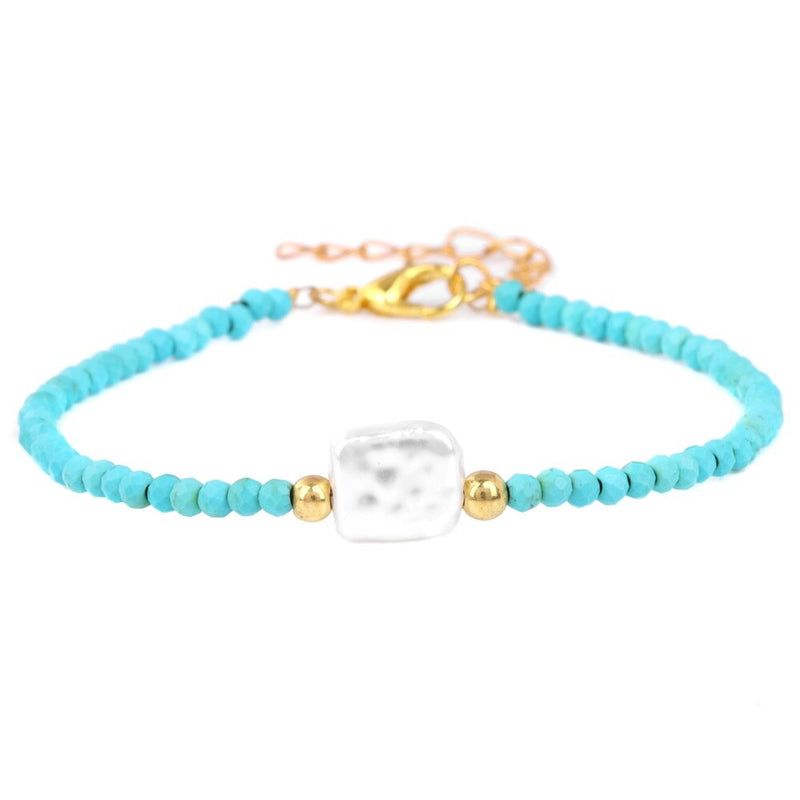 Pulseira de Quartzo Feminina Azul