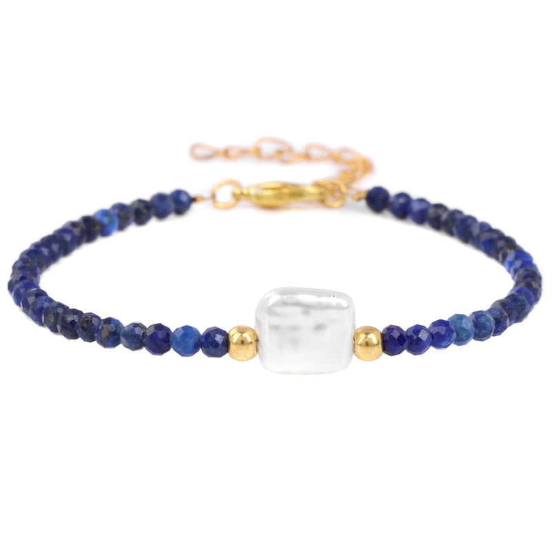 Pulseira de Quartzo Feminina Azul