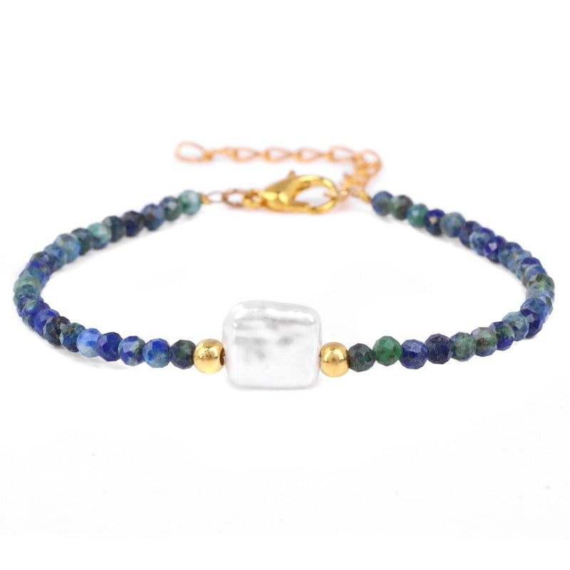 Pulseira de Quartzo Feminina Azul